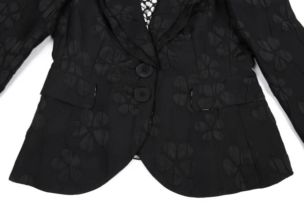 エンポリオ アルマーニEMPORIO ARMANI 花柄ドットデザインジャケット 黒40 K-80008_008
