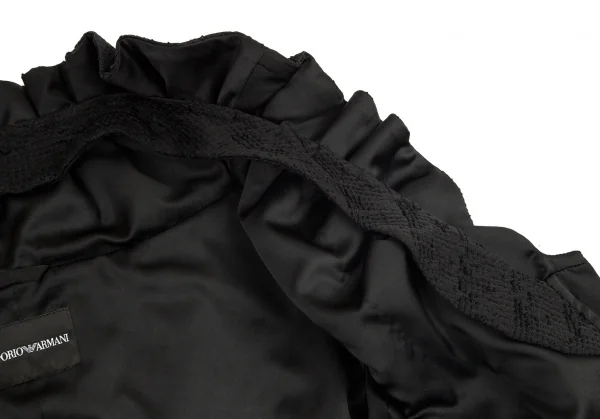 エンポリオ アルマーニEMPORIO ARMANI 半袖フリルデザインジャケット 黒42 K-80010_015