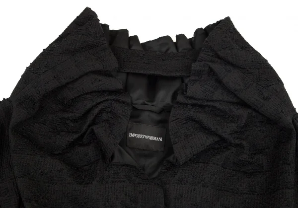 エンポリオ アルマーニEMPORIO ARMANI 半袖フリルデザインジャケット 黒42 K-80010_003