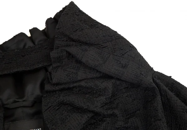 エンポリオ アルマーニEMPORIO ARMANI 半袖フリルデザインジャケット 黒42 K-80010_004