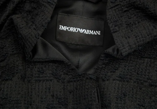 エンポリオ アルマーニEMPORIO ARMANI 半袖フリルデザインジャケット 黒42 K-80010_005