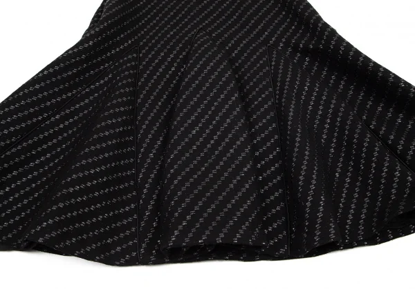 エンポリオ アルマーニEMPORIO ARMANI 半袖ウール切替ストレッチワンピース 黒42 K-80018_011