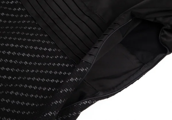 エンポリオ アルマーニEMPORIO ARMANI 半袖ウール切替ストレッチワンピース 黒42 K-80018_005