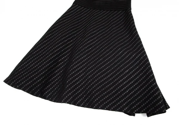エンポリオ アルマーニEMPORIO ARMANI 半袖ウール切替ストレッチワンピース 黒42 K-80018_007