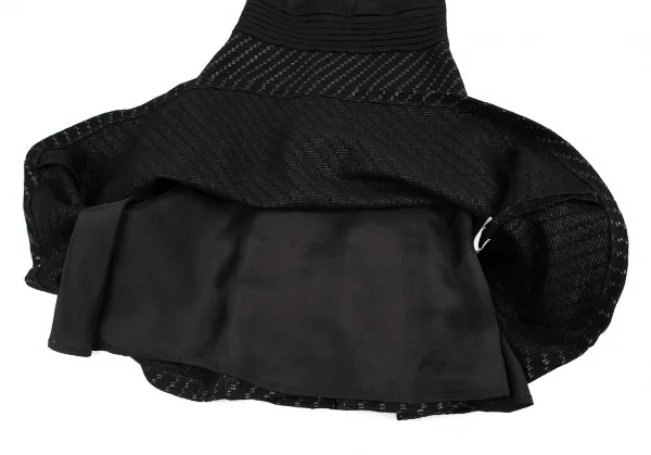 エンポリオ アルマーニEMPORIO ARMANI 半袖ウール切替ストレッチワンピース 黒42 K-80018_008