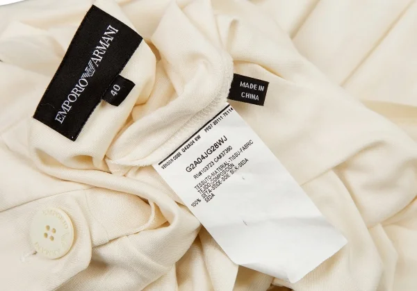 エンポリオ アルマーニEMPORIO ARMANI シルクノースリーブワンピース クリーム40 K-80019_019