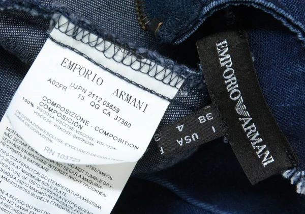 EMPORIO ARMANI Dyed Denim Printed Dress K-80024_020