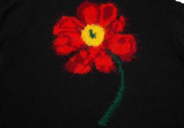 Yohji Yamamoto POUR HOMME Floral Embroidery Knit Sweater K-80032_005