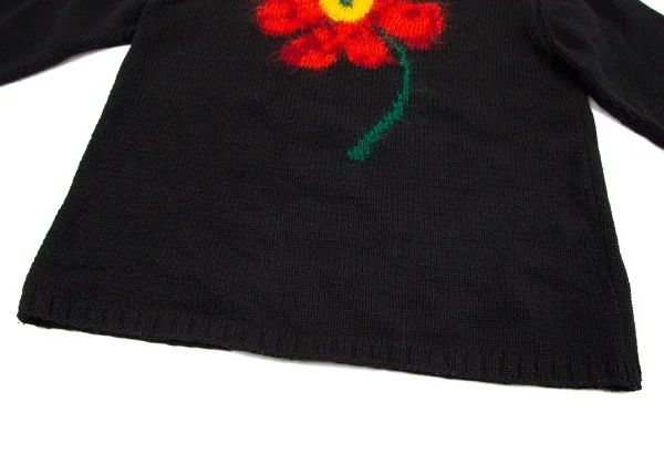 Yohji Yamamoto POUR HOMME Floral Embroidery Knit Sweater K-80032_009