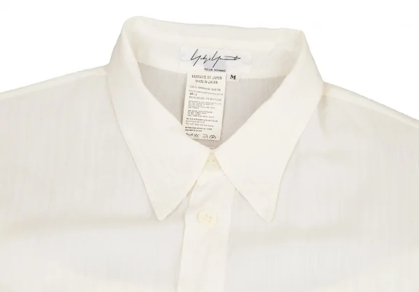 ヨウジヤマモト プールオムYohji Yamamoto POUR HOMMEレーヨン切り替えロングシャツ オフM K-80037_002