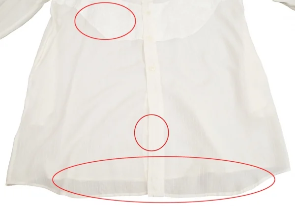 ヨウジヤマモト プールオムYohji Yamamoto POUR HOMMEレーヨン切り替えロングシャツ オフM K-80037_010