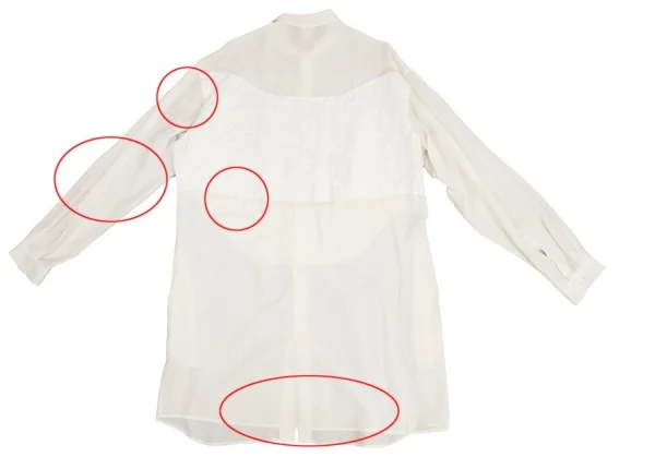 ヨウジヤマモト プールオムYohji Yamamoto POUR HOMMEレーヨン切り替えロングシャツ オフM K-80037_014