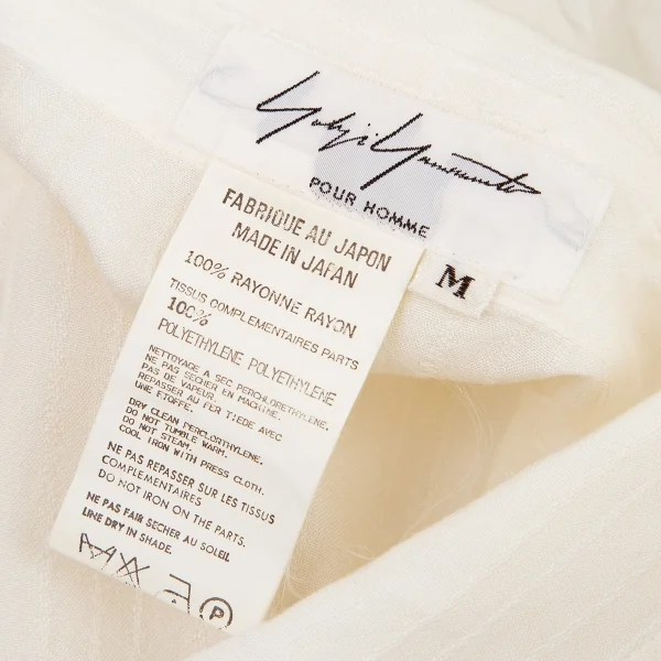 ヨウジヤマモト プールオムYohji Yamamoto POUR HOMMEレーヨン切り替えロングシャツ オフM K-80037_018