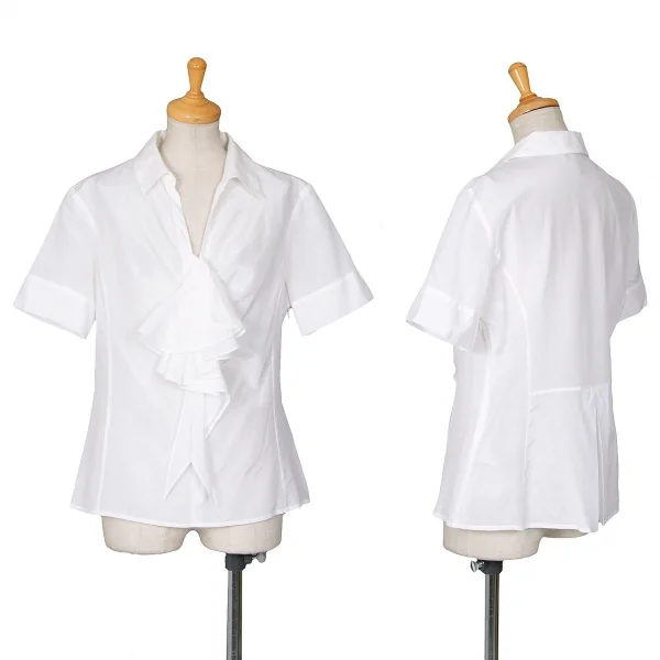 エンポリオ アルマーニEMPORIO ARMANI JEANS コットンシルクシースルートップス 白42 K-80061_001