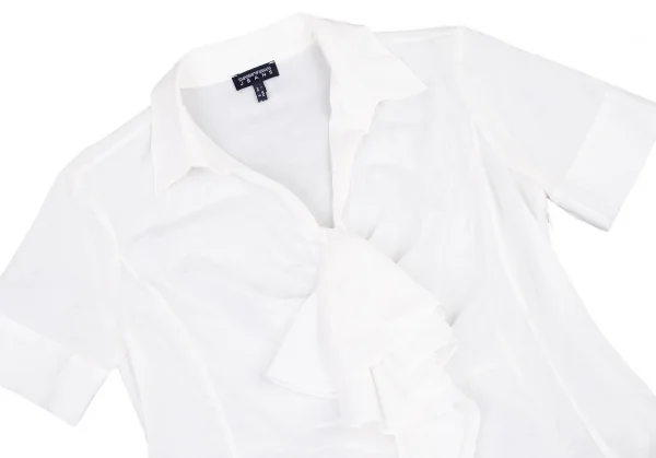 エンポリオ アルマーニEMPORIO ARMANI JEANS コットンシルクシースルートップス 白42 K-80061_003