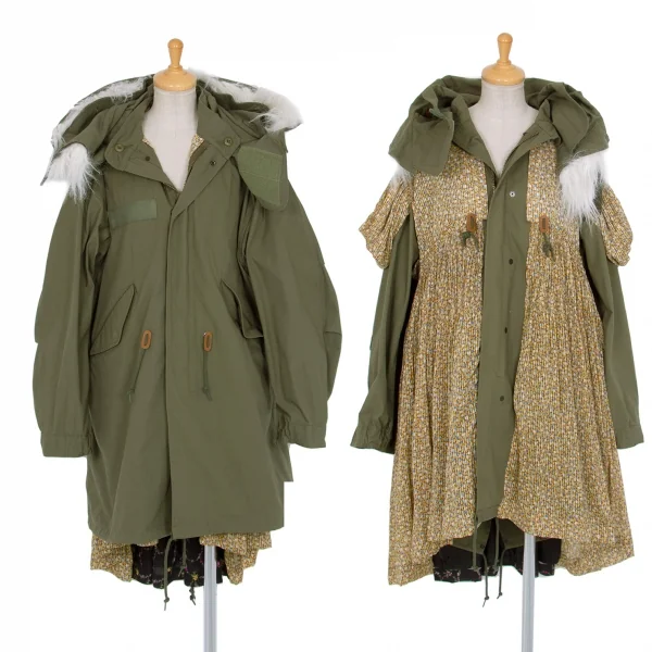 ジュンヤワタナベ コムデギャルソンJUNYA WATANABE COMME des GARCONS ドッキングリバーシブルモッズコート カーキ他S K-80064_001