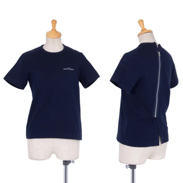トリコ コムデギャルソンtricot COMME des GARCONS 製品染めバックジップロゴTシャツ 紺M位 K-80077_001