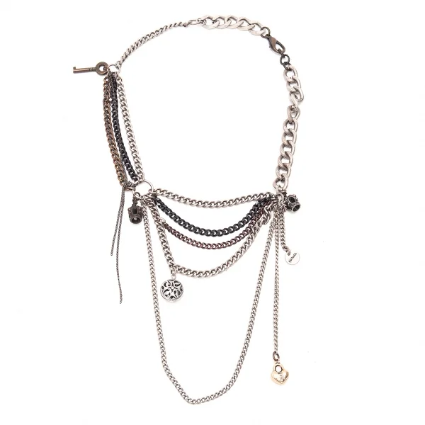 マックスアンドコーMAX&Co 装飾多重チェーンネックレス シルバー他 K-80081_001