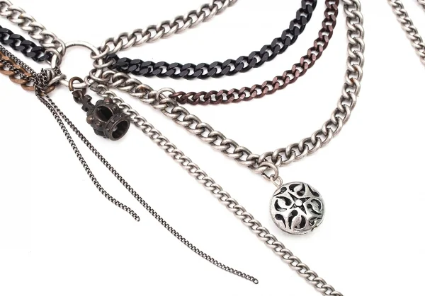 マックスアンドコーMAX&Co 装飾多重チェーンネックレス シルバー他 K-80081_005