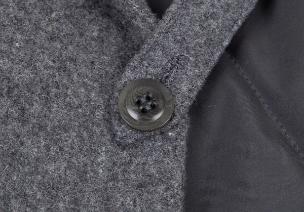 ワイズ ピンクY's PINK ウール中綿ライナーダブルジャケット グレー1 K-80102_011