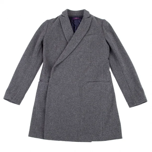 ワイズ ピンクY's PINK ウール中綿ライナーダブルジャケット グレー1 K-80102_002