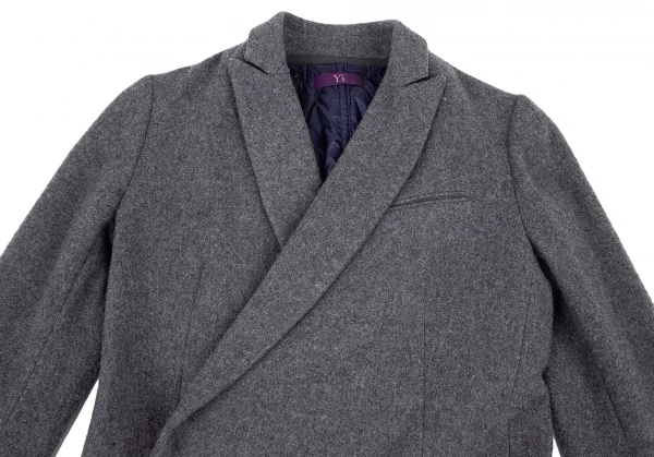ワイズ ピンクY's PINK ウール中綿ライナーダブルジャケット グレー1 K-80102_003
