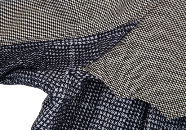 サカイSacai ハウンドトゥース前後切替スイングトップジャケット 白黒1 K-80175_016