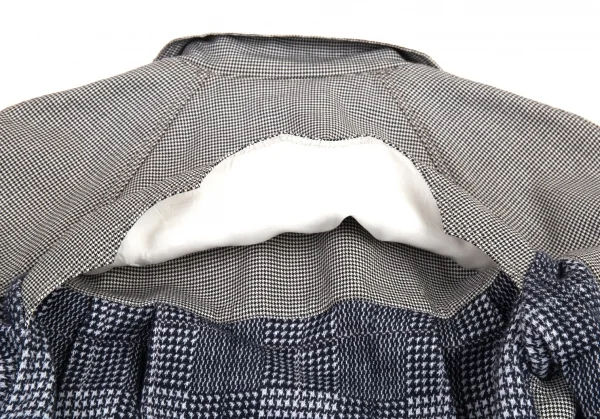 サカイSacai ハウンドトゥース前後切替スイングトップジャケット 白黒1 K-80175_017