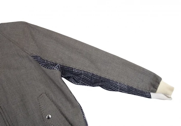 サカイSacai ハウンドトゥース前後切替スイングトップジャケット 白黒1 K-80175_006