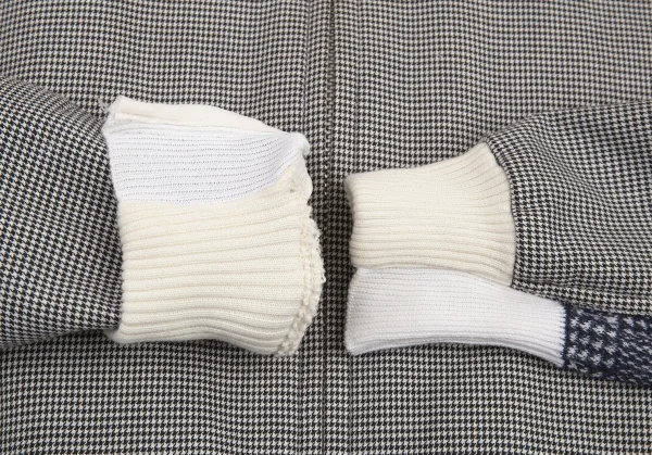 サカイSacai ハウンドトゥース前後切替スイングトップジャケット 白黒1 K-80175_008