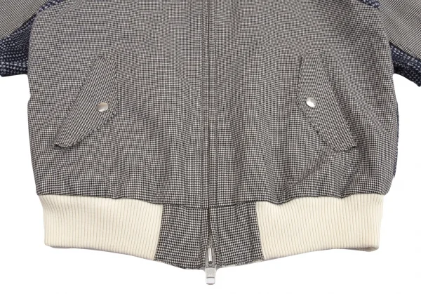 サカイSacai ハウンドトゥース前後切替スイングトップジャケット 白黒1 K-80175_009