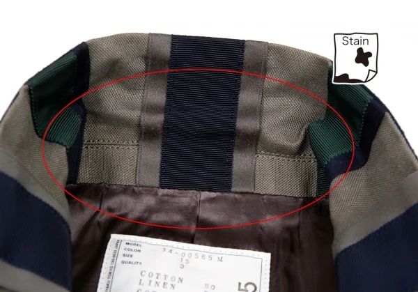 サカイSacai バックニット切替ストライプジャケット グレー紺3 K-80176_003