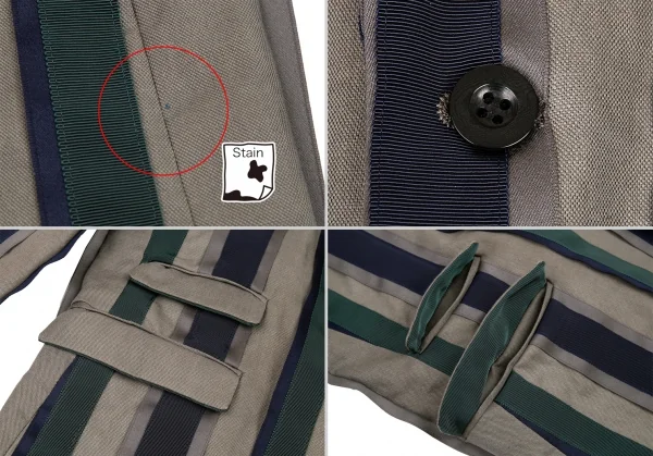 サカイSacai バックニット切替ストライプジャケット グレー紺3 K-80176_010