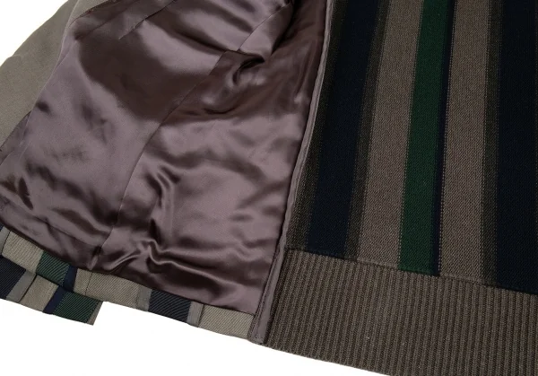 サカイSacai バックニット切替ストライプジャケット グレー紺3 K-80176_012