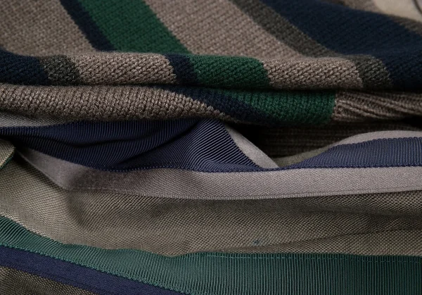 サカイSacai バックニット切替ストライプジャケット グレー紺3 K-80176_015