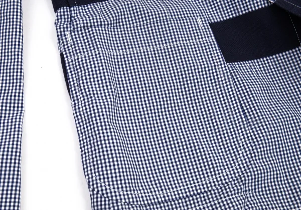 コムデギャルソン オムCOMME des GARCONS HOMME テープ切替ギンガムチェックジャケット 白紺S K-80184_011