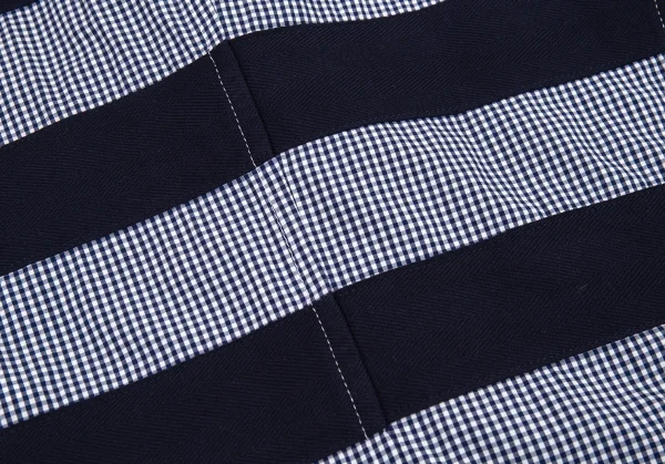 コムデギャルソン オムCOMME des GARCONS HOMME テープ切替ギンガムチェックジャケット 白紺S K-80184_014