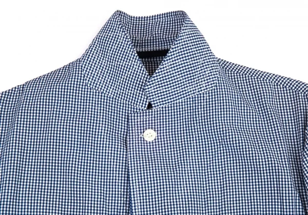 コムデギャルソン オムCOMME des GARCONS HOMME テープ切替ギンガムチェックジャケット 白紺S K-80184_005