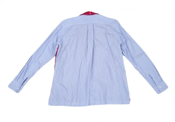 コムデギャルソン シャツCOMME des GARCONS SHIRT フロントチェック切替ストライプシャツジャケット 赤水色他S K-80189_010