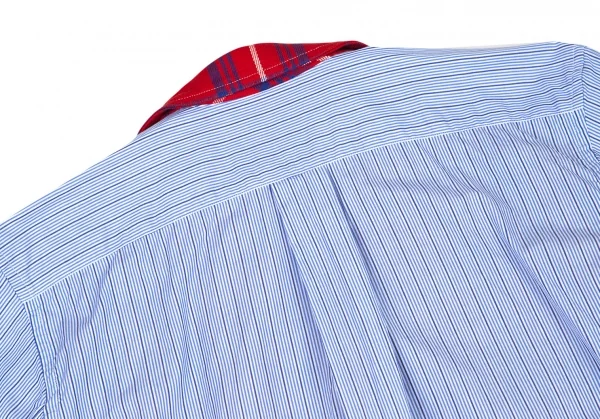 コムデギャルソン シャツCOMME des GARCONS SHIRT フロントチェック切替ストライプシャツジャケット 赤水色他S K-80189_011