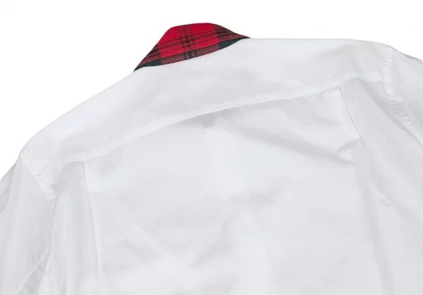 コムデギャルソン オムプリュスCOMME des GARCONS HOMME PLUS チェック逆クレリックシャツ 白赤S K-80190_011