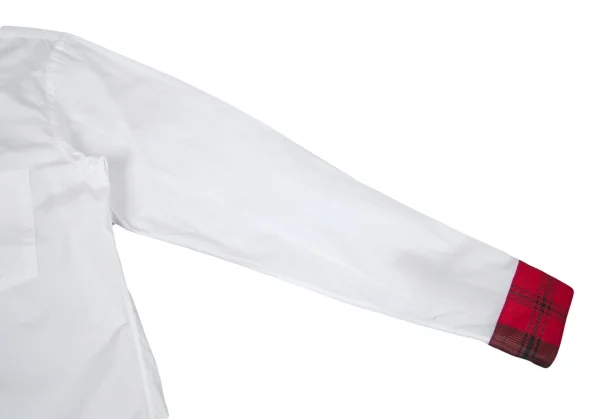 コムデギャルソン オムプリュスCOMME des GARCONS HOMME PLUS チェック逆クレリックシャツ 白赤S K-80190_006