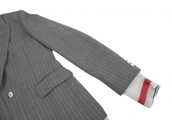 コムデギャルソン オムプリュスCOMME des GARCONS HOMME PLUS ボーダーメッシュレイヤードストライプジャケット グレーS K-80191_006