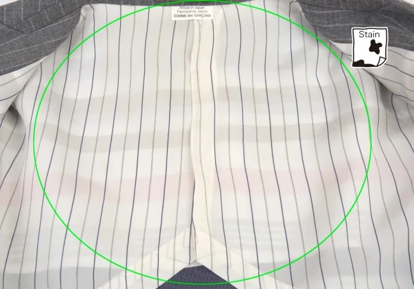 コムデギャルソン オムプリュスCOMME des GARCONS HOMME PLUS ボーダーメッシュレイヤードストライプジャケット グレーS K-80191_012