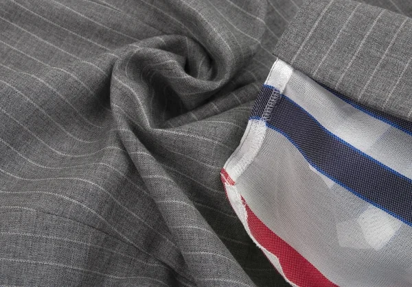 コムデギャルソン オムプリュスCOMME des GARCONS HOMME PLUS ボーダーメッシュレイヤードストライプジャケット グレーS K-80191_016