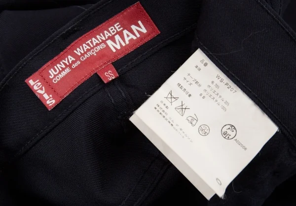 ジュンヤワタナベ マン コムデギャルソン×リーバイス JUNYA WATANABE MAN COMME des GARCONS×Levi's ウールエステルラインテープパンツ 紺SS K-80198_017
