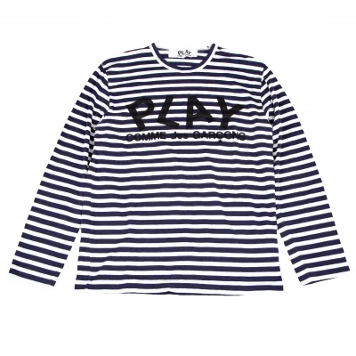 プレイ コムデギャルソンPAY COMME des GARCONS ロゴプリントボーダーTシャツ