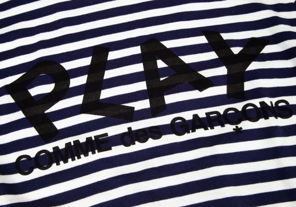 プレイ コムデギャルソンPAY COMME des GARCONS ロゴプリントボーダーTシャツ 白紺L K-80259_005