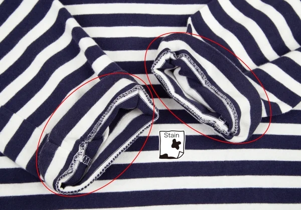プレイ コムデギャルソンPAY COMME des GARCONS ロゴプリントボーダーTシャツ 白紺L K-80259_008