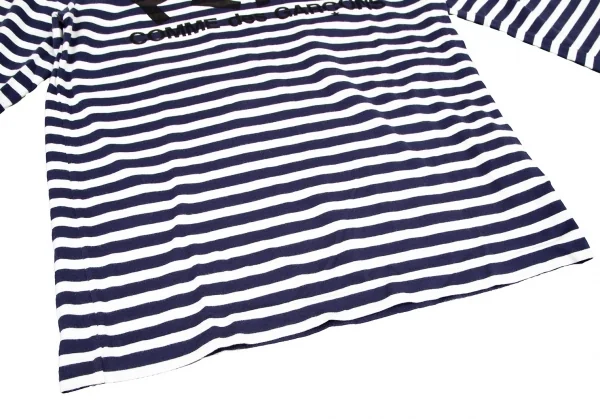 プレイ コムデギャルソンPAY COMME des GARCONS ロゴプリントボーダーTシャツ 白紺L K-80259_009